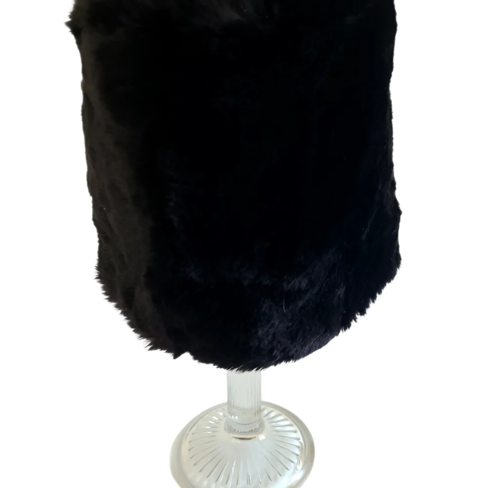 1930s Black Fur Torque Hat Lined With Luxurious Silk